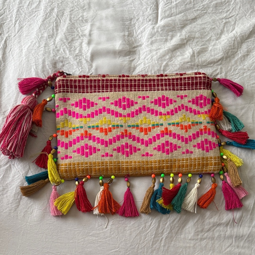 Big Buddha Multicolor Tassel Clutch